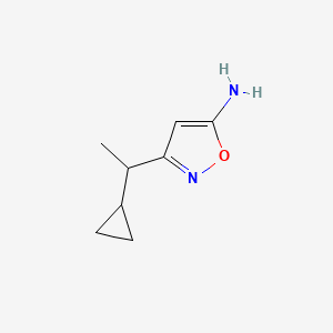 B1380723 3-(1-Cyclopropylethyl)-1,2-oxazol-5-amine CAS No. 1550901-34-2