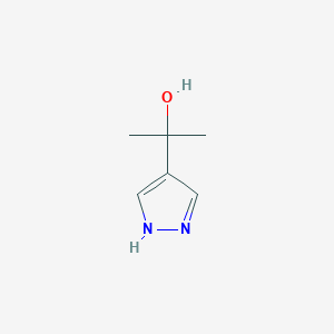 molecular formula C6H10N2O B1380725 2-(1H-吡唑-4-基)丙烷-2-醇 CAS No. 23585-56-0