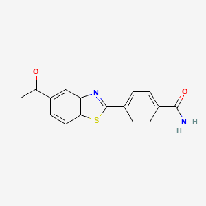 Benzothiazole, 5-acetyl-2-(4-carbamoylphenyl)-