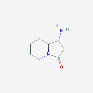 molecular formula C8H14N2O B1380731 1-Amino-octahydroindolizin-3-one CAS No. 1369099-87-5