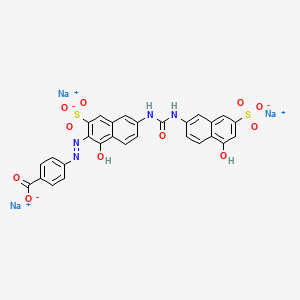 Trisodium 4-((1-hydroxy-6-((((5-hydroxy-7-sulphonato-2-naphthyl)amino)carbonyl)amino)-3-sulphonato-2-naphthyl)azo)benzoate