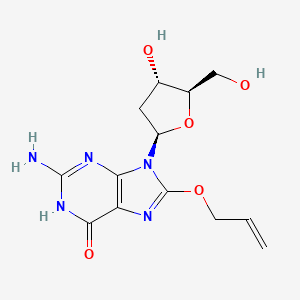 2-amino-9-[(2R,4S,5R)-4-hydroxy-5-(hydroxymethyl)oxolan-2-yl]-8-prop-2-enoxy-1H-purin-6-one