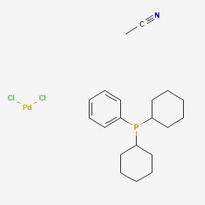 trans-Dichloro(acetonitrile)(dicyclohexyl(phenyl)phosphine)palladium