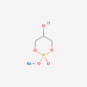 molecular formula C3H6NaO5P B13807461 1,3,2-Dioxaphosphorinan-5-ol, 2-hydroxy-, 2-oxide, monosodium salt CAS No. 68900-73-2