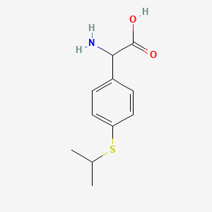 molecular formula C11H15NO2S B1380753 Amino[4-(isopropylsulfanyl)phenyl]acetic acid CAS No. 1367706-03-3