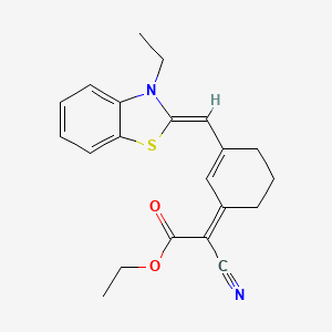 ethyl (2Z)-2-cyano-2-[3-[(Z)-(3-ethyl-1,3-benzothiazol-2-ylidene)methyl]cyclohex-2-en-1-ylidene]acetate