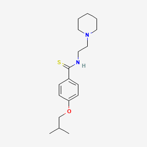 molecular formula C18H28N2OS B13807586 4-(2-methylpropoxy)-N-(2-piperidin-1-ylethyl)benzenecarbothioamide CAS No. 69353-27-1