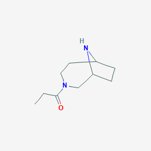 molecular formula C10H18N2O B13807587 1-(3,9-Diazabicyclo[4.2.1]nonan-3-yl)propan-1-one 