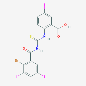 2-[(2-Bromo-3,5-diiodobenzoyl)carbamothioylamino]-5-iodobenzoic acid