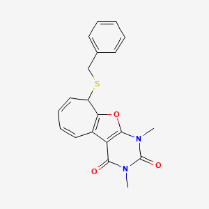 10-Benzylsulfanyl-4,6-dimethyl-8-oxa-4,6-diazatricyclo[7.5.0.02,7]tetradeca-1(9),2(7),11,13-tetraene-3,5-dione