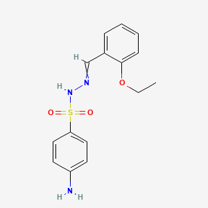 molecular formula C15H17N3O3S B13807827 4-amino-N-[(2-ethoxyphenyl)methylideneamino]benzenesulfonamide 