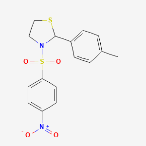 Thiazolidine, 2-(4-methylphenyl)-3-[(4-nitrophenyl)sulfonyl]-(9CI)