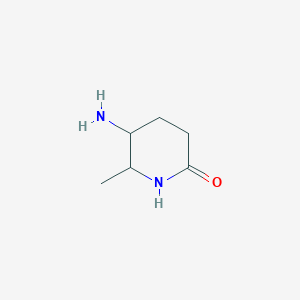 molecular formula C6H12N2O B1380793 5-氨基-6-甲基哌啶-2-酮 CAS No. 1521412-60-1