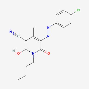 1-Butyl-5-((4-chlorophenyl)azo)-1,2-dihydro-6-hydroxy-4-methyl-2-oxonicotinonitrile