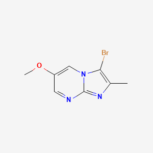 molecular formula C8H8BrN3O B1380796 Imidazo[1,2-a]pyrimidine, 3-bromo-6-methoxy-2-methyl- CAS No. 1519606-88-2