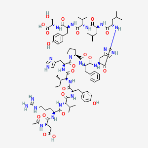 (3S)-3-acetamido-4-[[(2S)-5-carbamimidamido-1-[[(2S)-1-[[(2S)-1-[[(2S,3S)-1-[[(2S)-1-[(2S)-2-[[(2S)-1-[[(2S)-1-[[(2S)-1-[[(2S)-1-[[(2S)-1-[[(2S)-1-[[(1S)-1-carboxy-2-hydroxyethyl]amino]-3-(4-hydroxyphenyl)-1-oxopropan-2-yl]amino]-3-methyl-1-oxobutan-2-yl]amino]-4-methyl-1-oxopentan-2-yl]amino]-4-methyl-1-oxopentan-2-yl]amino]-3-(1H-imidazol-4-yl)-1-oxopropan-2-yl]amino]-1-oxo-3-phenylpropan-2-yl]carbamoyl]pyrrolidin-1-yl]-3-(1H-imidazol-4-yl)-1-oxopropan-2-yl]amino]-3-methyl-1-oxopentan-2-yl]amino]-3-(4-hydroxyphenyl)-1-oxopropan-2-yl]amino]-3-methyl-1-oxobutan-2-yl]amino]-1-oxopentan-2-yl]amino]-4-oxobutanoic acid