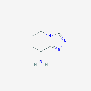 molecular formula C6H10N4 B1380801 5,6,7,8-Tetrahydro-[1,2,4]triazolo[4,3-a]pyridin-8-amine CAS No. 1307237-49-5