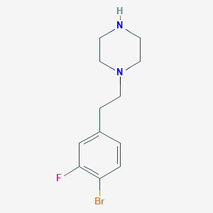 molecular formula C12H16BrFN2 B1380809 1-[2-(4-溴-3-氟苯基)乙基]哌嗪 CAS No. 1516730-11-2