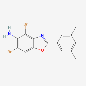 molecular formula C15H12Br2N2O B13808281 4,6-Dibromo-2-(3,5-dimethylphenyl)-1,3-benzoxazol-5-amine CAS No. 874591-75-0