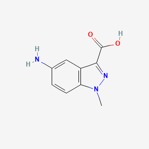 molecular formula C9H9N3O2 B1380836 5-amino-1-methyl-1H-indazole-3-carboxylic acid CAS No. 1566649-46-4