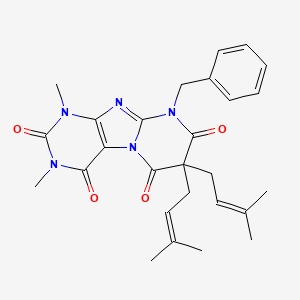 9-Benzyl-1,3-dimethyl-7,7-bis(3-methylbut-2-enyl)purino[7,8-a]pyrimidine-2,4,6,8-tetrone