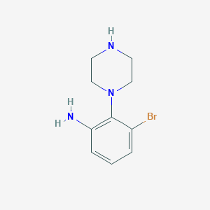 molecular formula C10H14BrN3 B1380866 3-Bromo-2-(piperazin-1-yl)aniline CAS No. 1780208-47-0