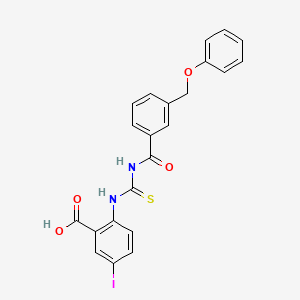 5-Iodo-2-[[3-(phenoxymethyl)benzoyl]carbamothioylamino]benzoic acid