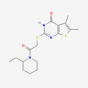 2-[2-(2-ethylpiperidin-1-yl)-2-oxoethyl]sulfanyl-5,6-dimethyl-3H-thieno[2,3-d]pyrimidin-4-one