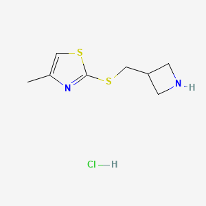 molecular formula C8H13ClN2S2 B1380869 2-((Azetidin-3-ylmethyl)thio)-4-methylthiazole hydrochloride CAS No. 1864053-25-7