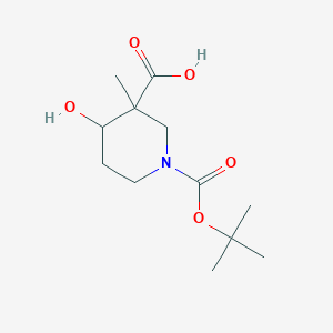 molecular formula C12H21NO5 B1380873 1-(叔丁氧羰基)-4-羟基-3-甲基哌啶-3-羧酸 CAS No. 1780899-28-6
