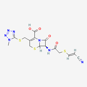 (6R,7R)-7-[[2-[(E)-2-cyanoethenyl]sulfanylacetyl]amino]-3-[(1-methyltetrazol-5-yl)sulfanylmethyl]-8-oxo-5-thia-1-azabicyclo[4.2.0]oct-2-ene-2-carboxylic acid