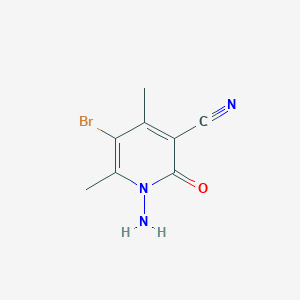 molecular formula C8H8BrN3O B1380880 1-Amino-5-bromo-4,6-dimethyl-2-oxo-1,2-dihydropyridine-3-carbonitrile CAS No. 1630763-65-3