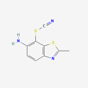 molecular formula C9H7N3S2 B13808919 6-Amino-2-methyl-1,3-benzothiazol-7-yl thiocyanate CAS No. 5264-75-5