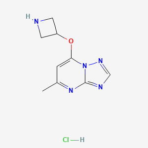molecular formula C9H12ClN5O B1380897 7-(Azetidin-3-yloxy)-5-methyl-[1,2,4]triazolo[1,5-a]pyrimidine hydrochloride CAS No. 1955556-58-7