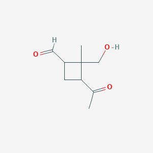 3-Acetyl-2-(hydroxymethyl)-2-methylcyclobutane-1-carbaldehyde