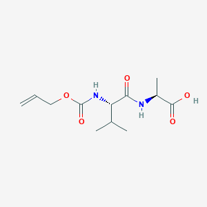 molecular formula C12H20N2O5 B1380898 (S)-2-((S)-2-(allyloxycarbonylamino)-3-methylbutanamido)propanoic acid CAS No. 330970-70-2