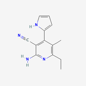 2-amino-6-ethyl-5-methyl-4-(1H-pyrrol-2-yl)pyridine-3-carbonitrile