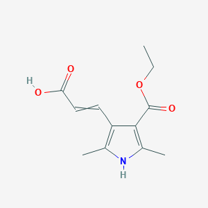 B13809043 3-(4-ethoxycarbonyl-2,5-dimethyl-1H-pyrrol-3-yl)prop-2-enoic acid CAS No. 5443-41-4