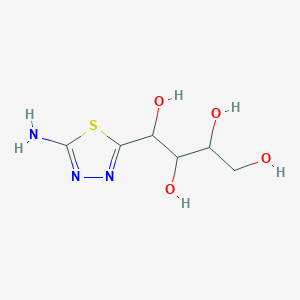 molecular formula C6H11N3O4S B1380905 1-(5-Amino-1,3,4-thiadiazol-2-yl)butane-1,2,3,4-tetrol CAS No. 1822462-51-0