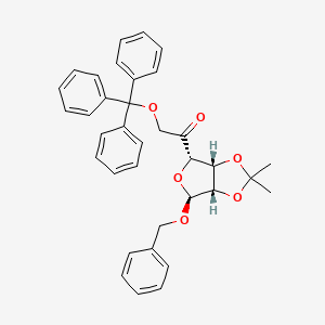 molecular formula C35H34O6 B13809112 Benzyl 2,3-O-isopropylidene-6-O-trityl-5-keto-a-D-mannofuranose 