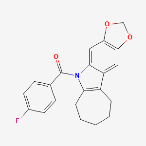 5,6,7,8,9,10-Hexahydro-5-(p-fluorobenzoyl)cyclohepta[b]-1,3-dioxolo[4,5-f]indole