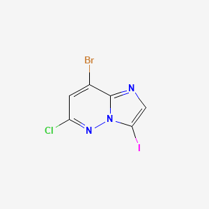 molecular formula C6H2BrClIN3 B1380919 8-溴-6-氯-3-碘咪唑并[1,2-b]哒嗪 CAS No. 1263425-59-7