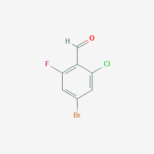 molecular formula C7H3BrClFO B1380922 4-Bromo-2-chloro-6-fluorobenzaldehyde CAS No. 929621-33-0