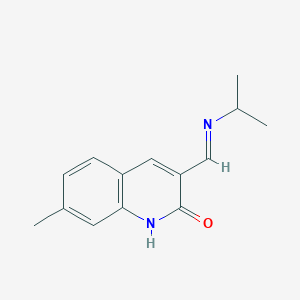 7-methyl-3-[(E)-(propan-2-ylimino)methyl]quinolin-2(1H)-one