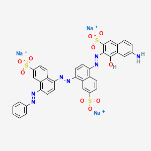 Trisodium 5-((7-amino-1-hydroxy-3-sulfo-2-naphthalenyl)azo)-8-((4-(phenylazo)-6-sulfo-1-naphthalenyl)azo)-2-naphthalenesulfonate