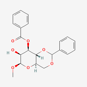 molecular formula C21H22O7 B13809249 Methyl-3-O-benzoyl-4,6-O-benzylidene-beta-D-mannopyranoside 