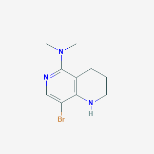 molecular formula C10H14BrN3 B1380925 8-bromo-N,N-dimethyl-1,2,3,4-tetrahydro-1,6-naphthyridin-5-amine CAS No. 1820666-71-4
