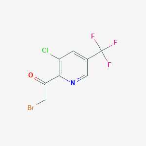 molecular formula C8H4BrClF3NO B1380931 2-Bromo-1-(3-chloro-5-(trifluoromethyl)pyridin-2-yl)ethanone CAS No. 856245-54-0