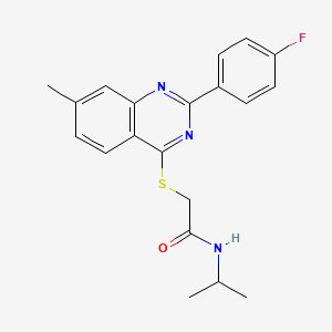 2-[2-(4-fluorophenyl)-7-methylquinazolin-4-yl]sulfanyl-N-propan-2-ylacetamide