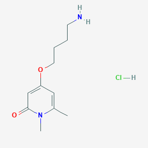 molecular formula C11H19ClN2O2 B1380941 盐酸 4-(4-氨基丁氧基)-1,6-二甲基吡啶-2(1H)-酮 CAS No. 1823248-17-4
